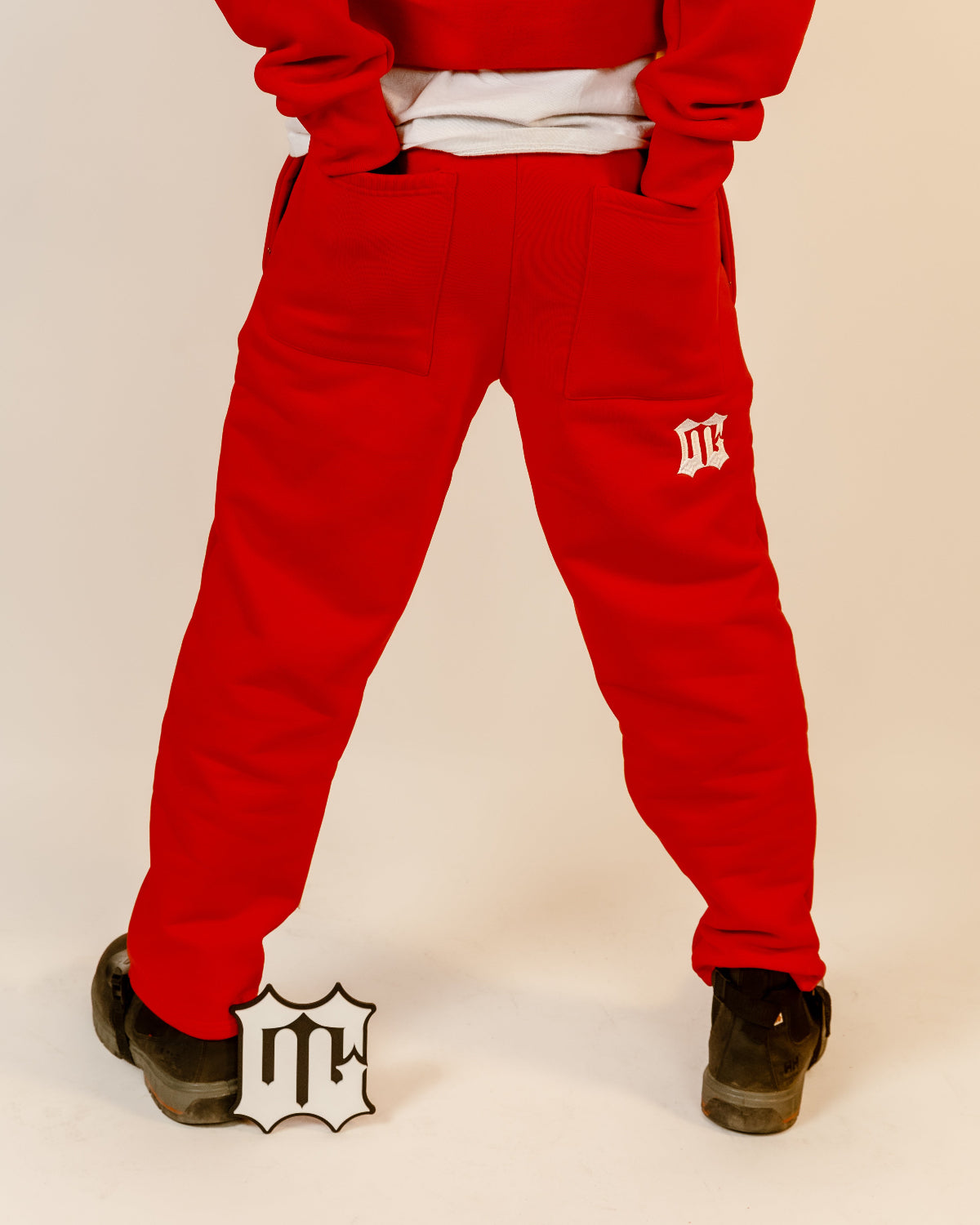 RED LOGO SWEATPANTS