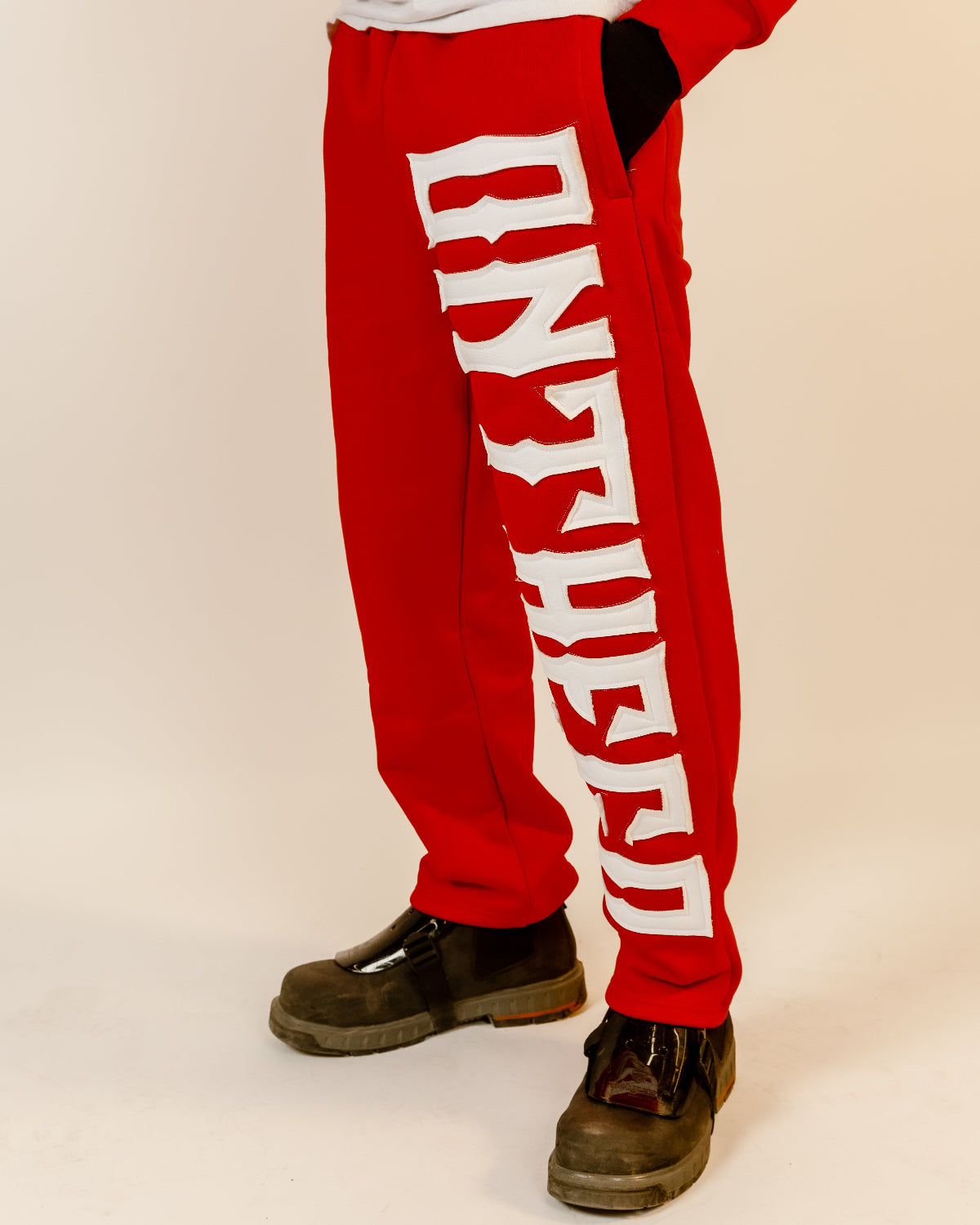 RED LOGO SWEATPANTS