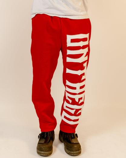RED LOGO SWEATPANTS