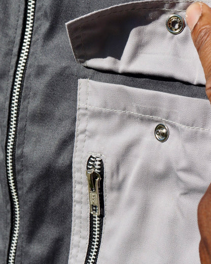 Long-Sleeves Lightweight Denim Double Zipper Shirt (Pre-order)