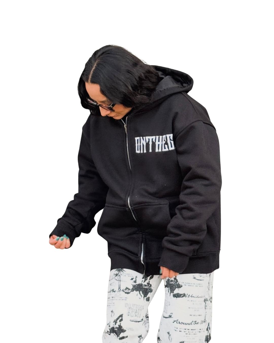 Heavy Cotton Zip-up Hoodie (Black)