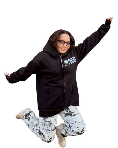 Heavy Cotton Zip-up Hoodie (Black)