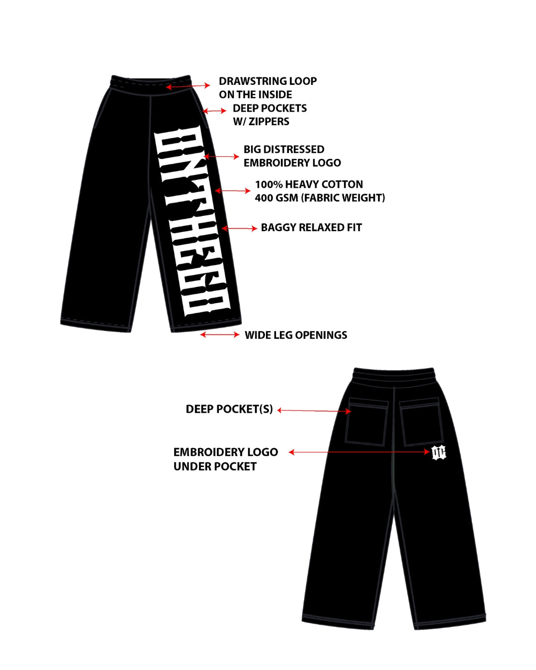 HEAVY COTTON LOGO SWEATPANTS [B]