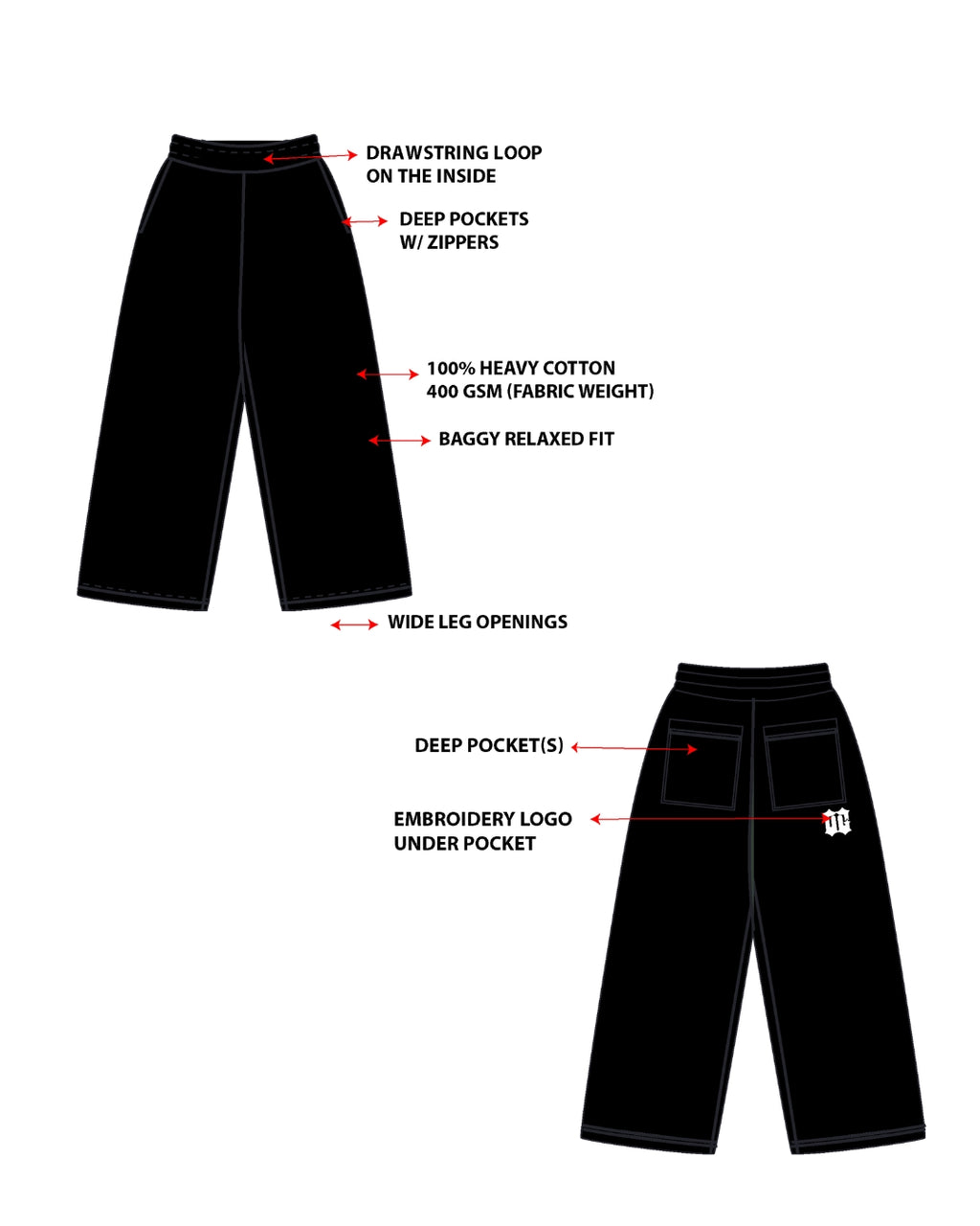 HEAVY COTTON SWEATPANTS [BLK]