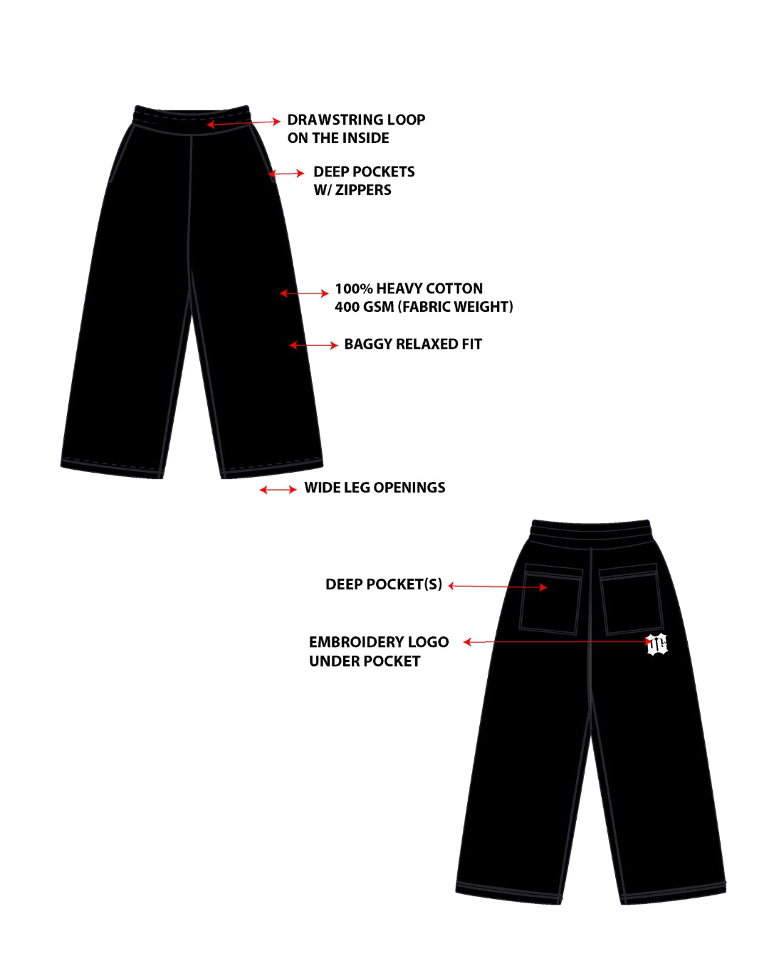 HEAVY COTTON SWEATPANTS [BLK]