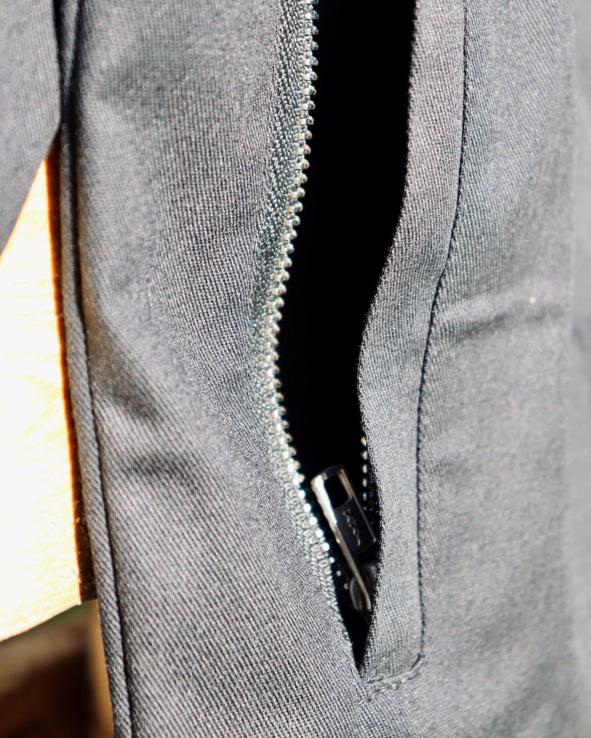 Long-Sleeves Lightweight Denim Double Zipper Shirt in Black (Pre-order)