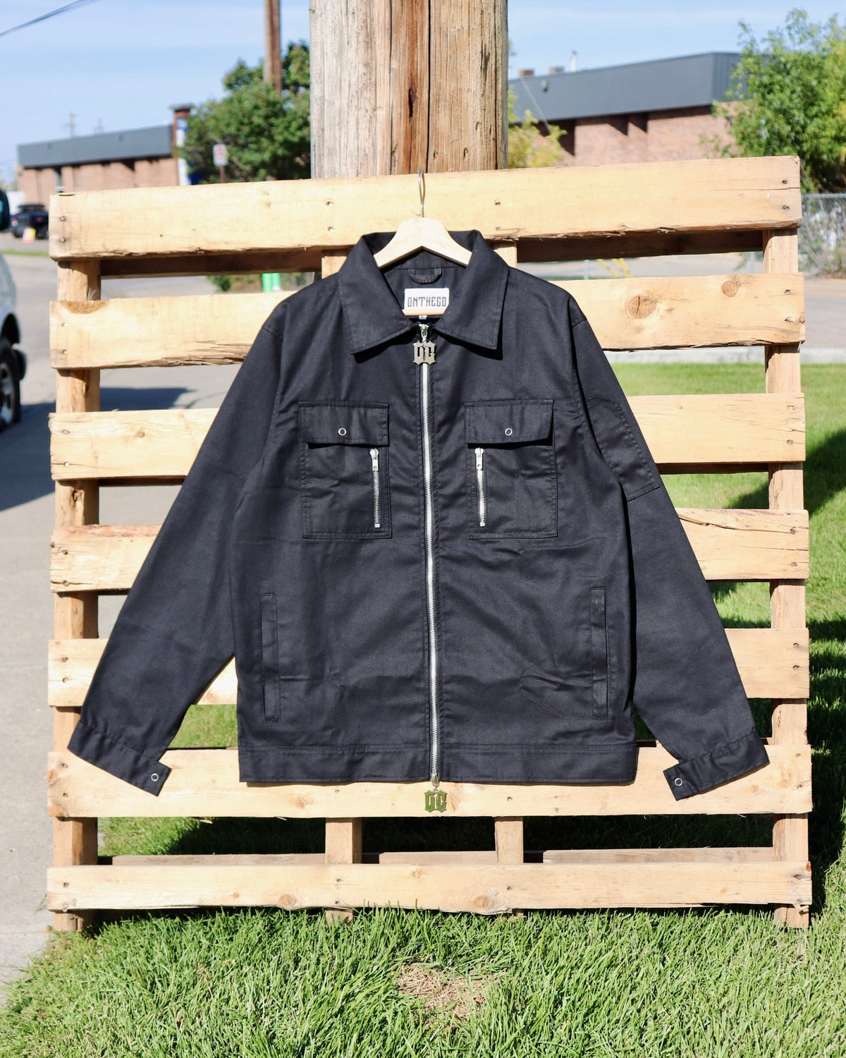 Long-Sleeves Lightweight Denim Double Zipper Shirt in Black (Pre-order)