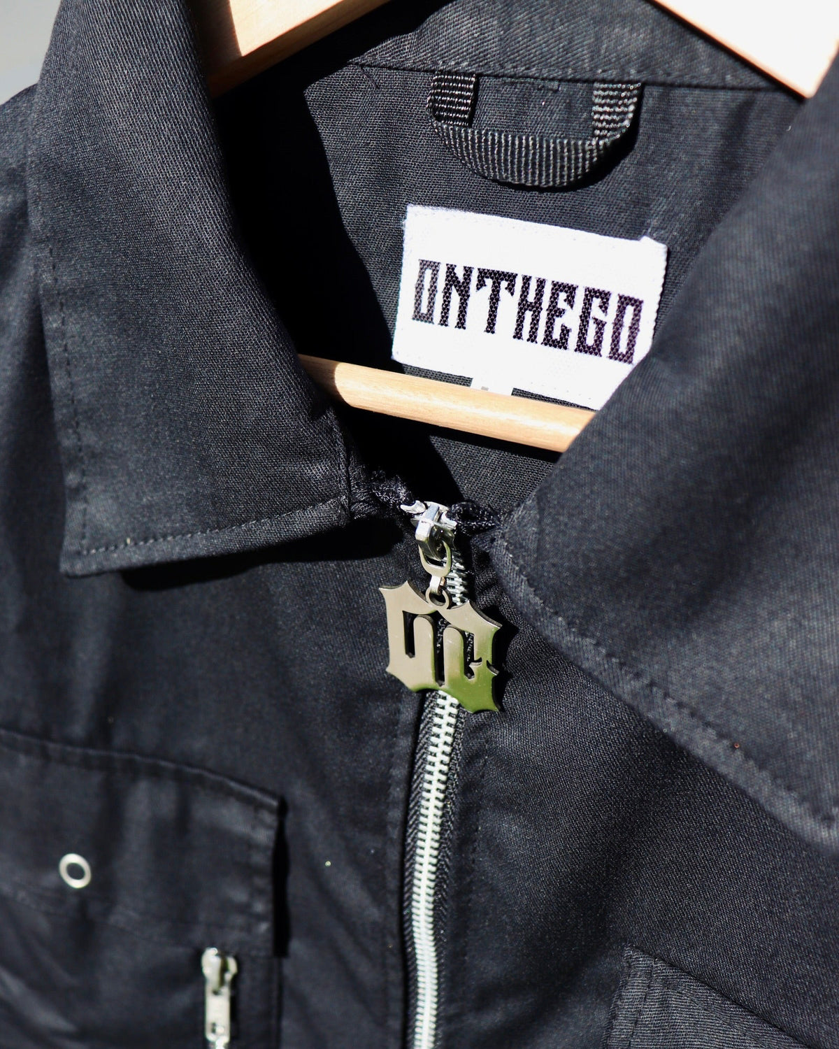 Long-Sleeves Lightweight Denim Double Zipper Shirt in Black (Pre-order)