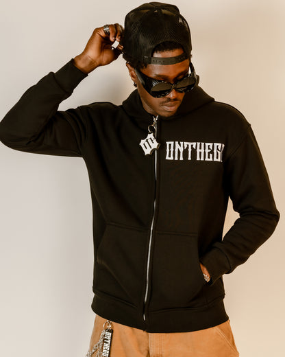Heavy Cotton Zip-up Hoodie (Black)