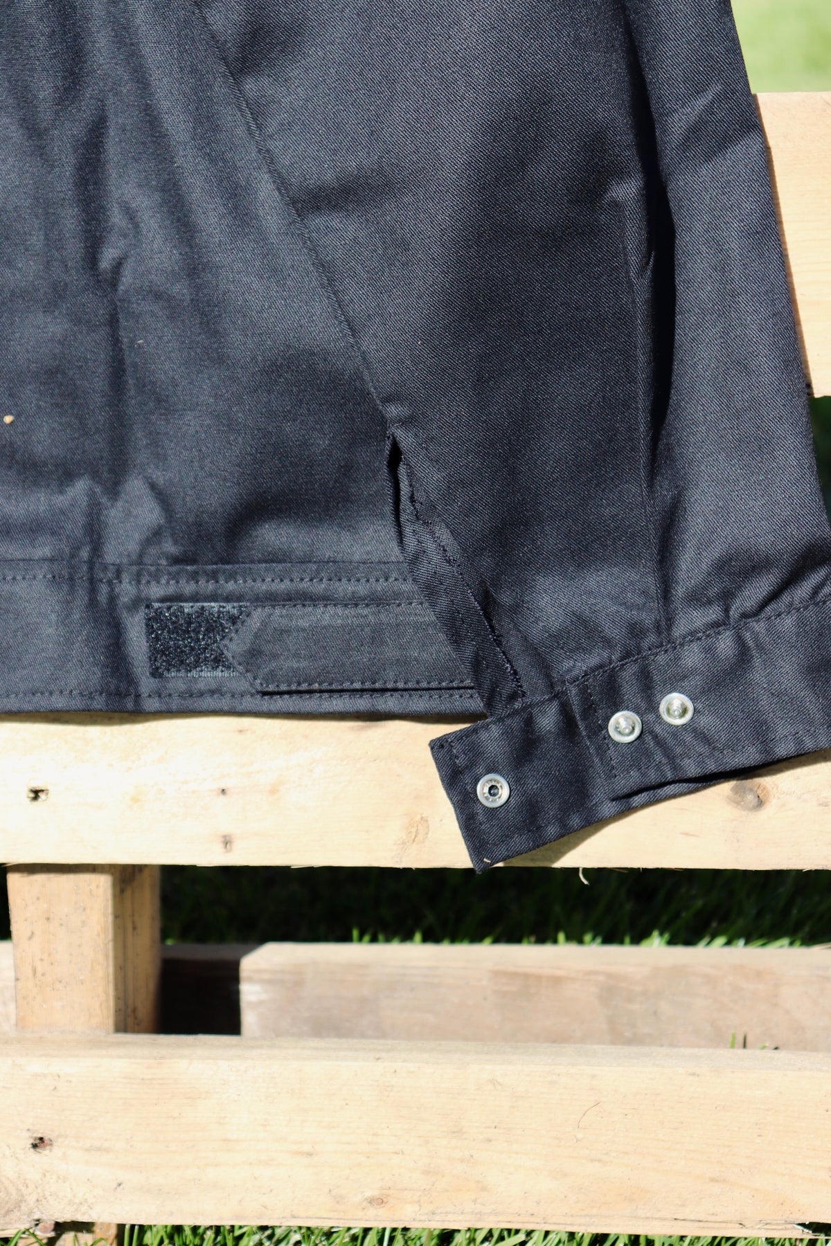Long-Sleeves Lightweight Denim Double Zipper Shirt in Black (Pre-order)