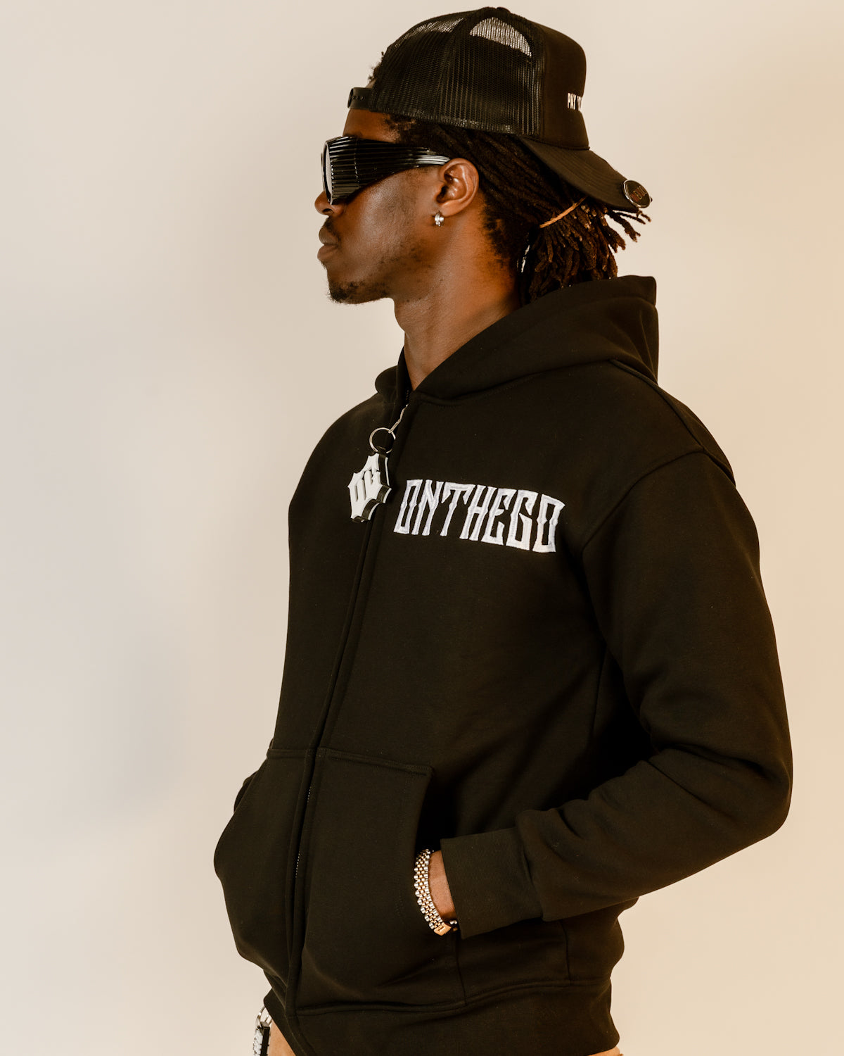 Heavy Cotton Zip-up Hoodie (Black)