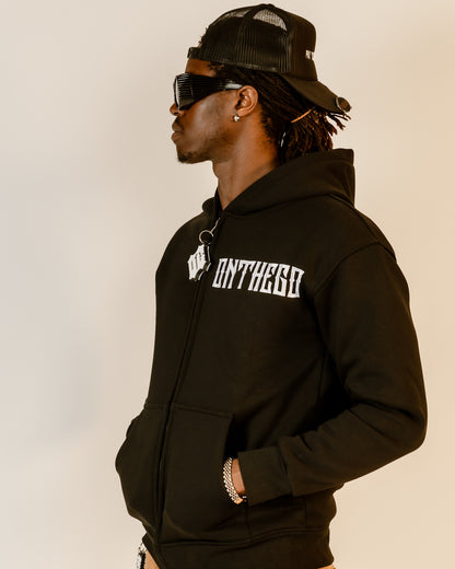 Heavy Cotton Zip-up Hoodie (Black)