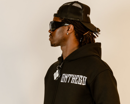 Heavy Cotton Zip-up Hoodie (Black)