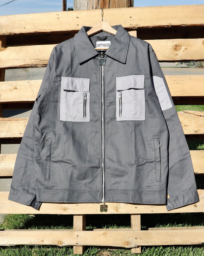 Long-Sleeves Lightweight Denim Double Zipper Shirt (Pre-order)