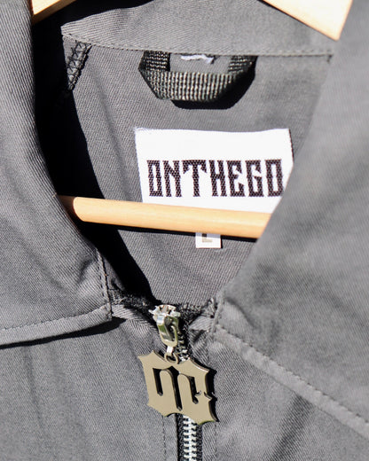 Short Sleeve Lightweight Denim Double Zipper Shirt in Silver Grey (Pre-order)