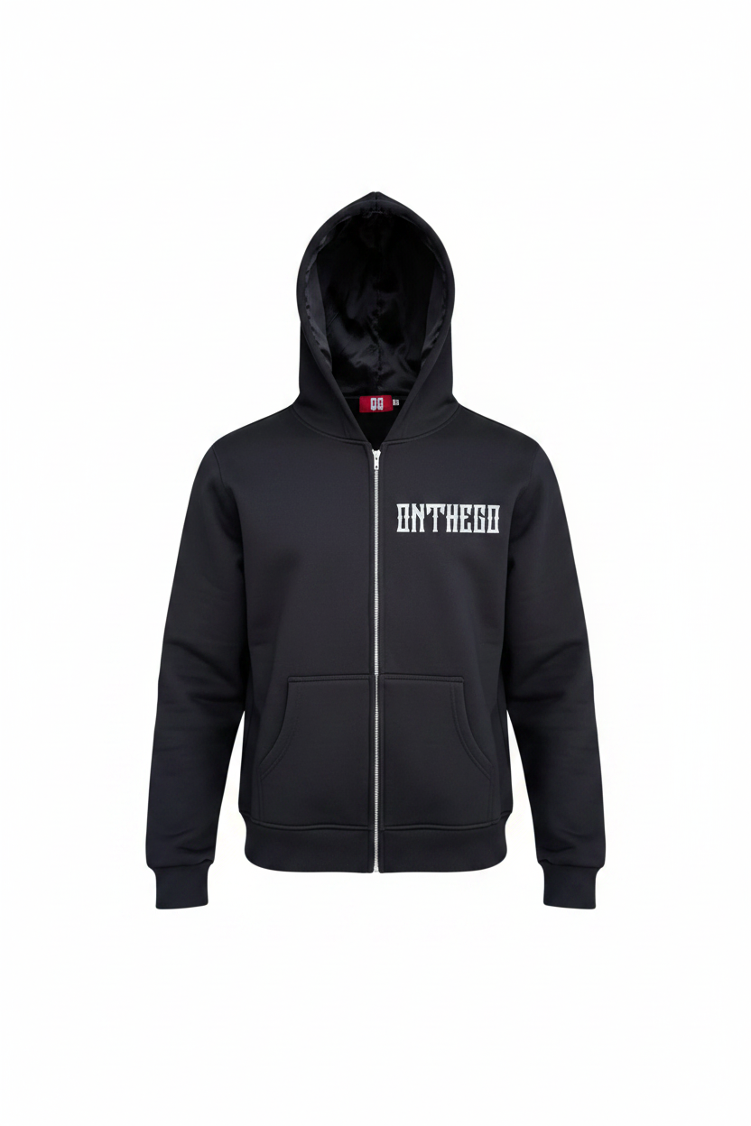 Heavy Cotton Zip-up Hoodie (Black)
