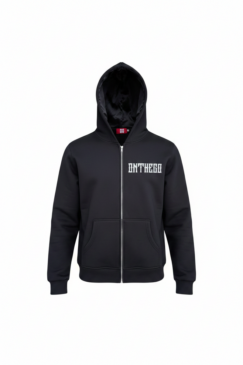Heavy Cotton Zip-up Hoodie (Black)